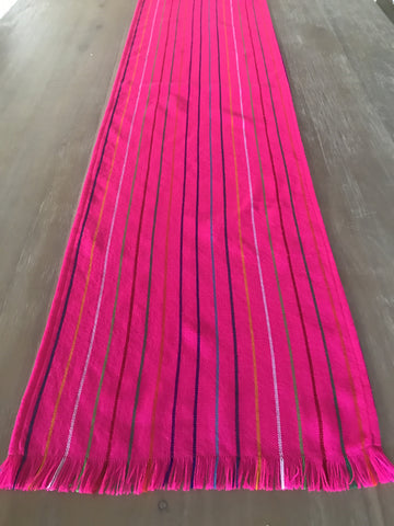 Mexican fabric Table Runner Hot Pink stripes – MesaChic