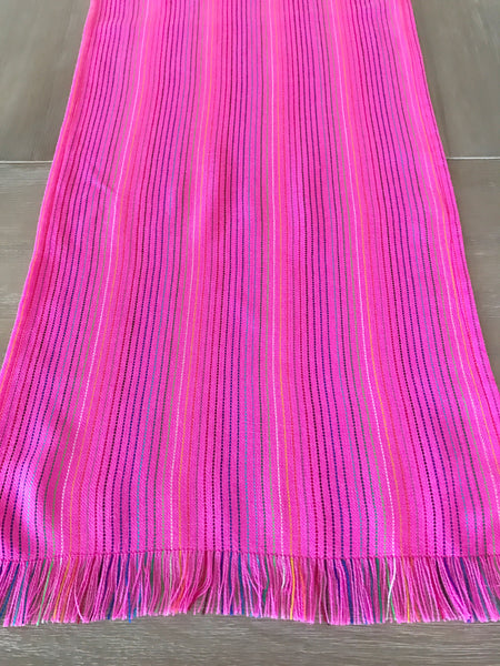 Mexican fabric Table Runner Light Pink stripes – MesaChic