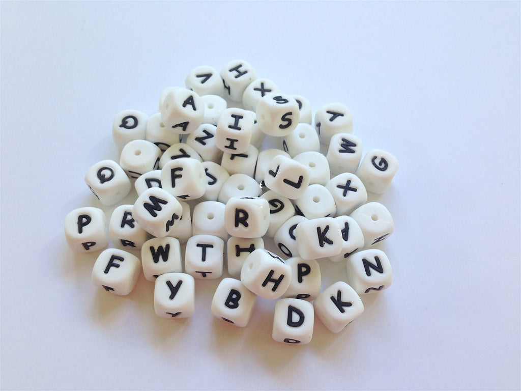 Silicone Alphabet Beads--100 – USA Silicone Bead Supply