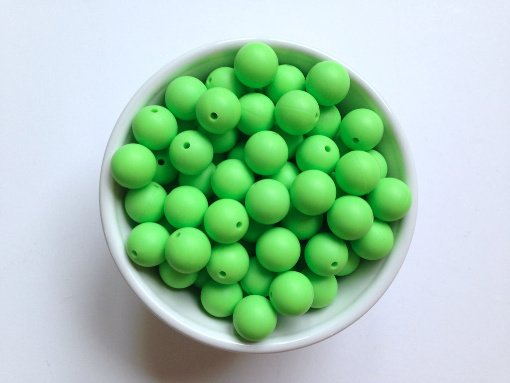 15mm Key Lime Green Silicone Beads Usa Silicone Bead Supply Princess
