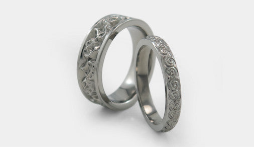 Womens Carved Collection - Titanium Rings | Titanium Rings