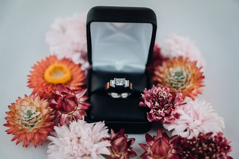 Women's titanium engagement ring