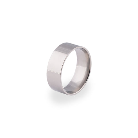 Sleek modern titanium wedding ring