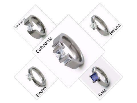 Womens Engagement Rings - Titanium 