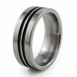 Equinox - Enamelled Men's Titanium Ring | Titanium Rings