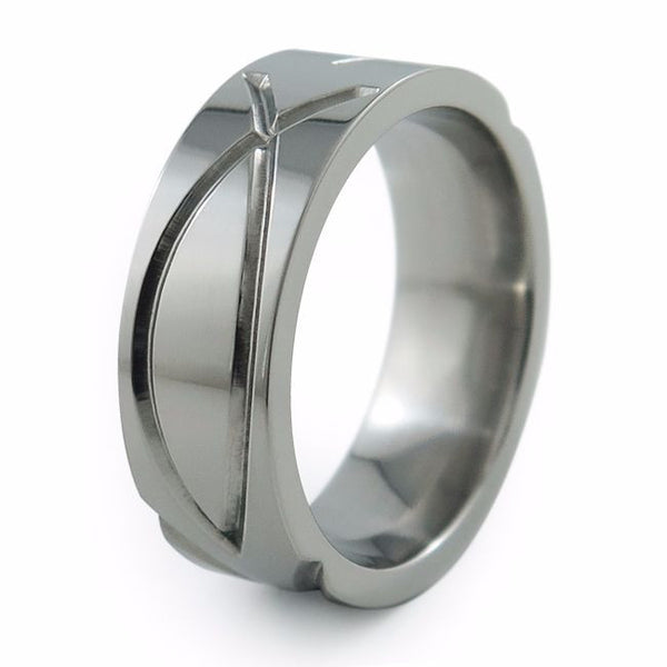 Ichthus - Christian faith Inspired Men's Titanium Ring | Titanium Rings