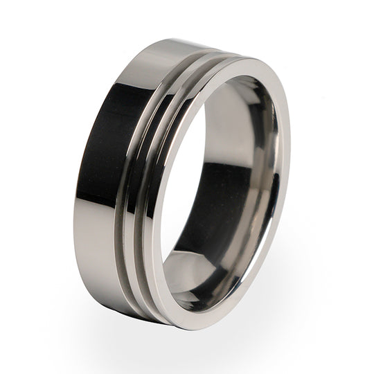 Solstice - Double-Groove Mens Titanium Ring | Titanium Rings