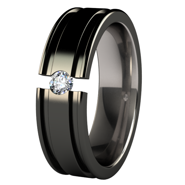 Abyss Black Tension Setting | Titanium Rings