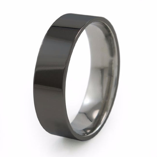 Stealth - Modern Black Titanium Wedding Band | Titanium Rings