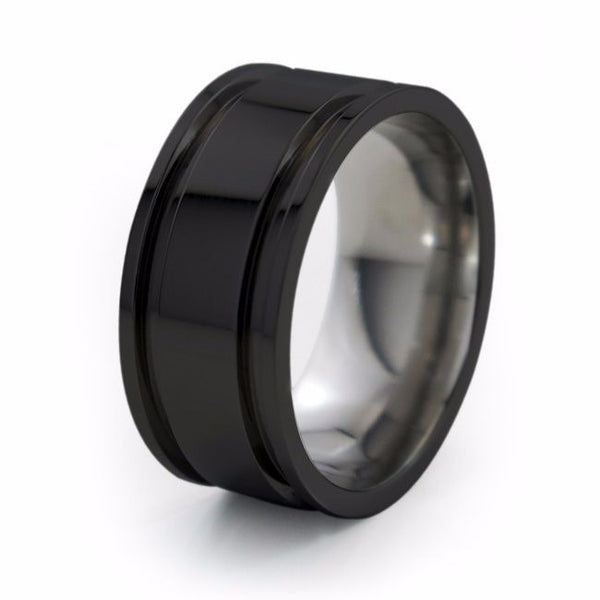 Abyss - Black Diamond Plated Titanium Ring | Titanium Rings