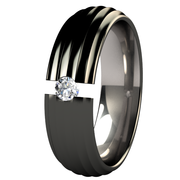 Crescendo Black Tension Setting | Titanium Rings