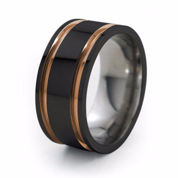 Abyss - Black Diamond Plated Titanium Ring | Titanium Rings