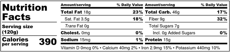 Frozen Garden Banana Cacao Overnight Oats Nutrition Facts