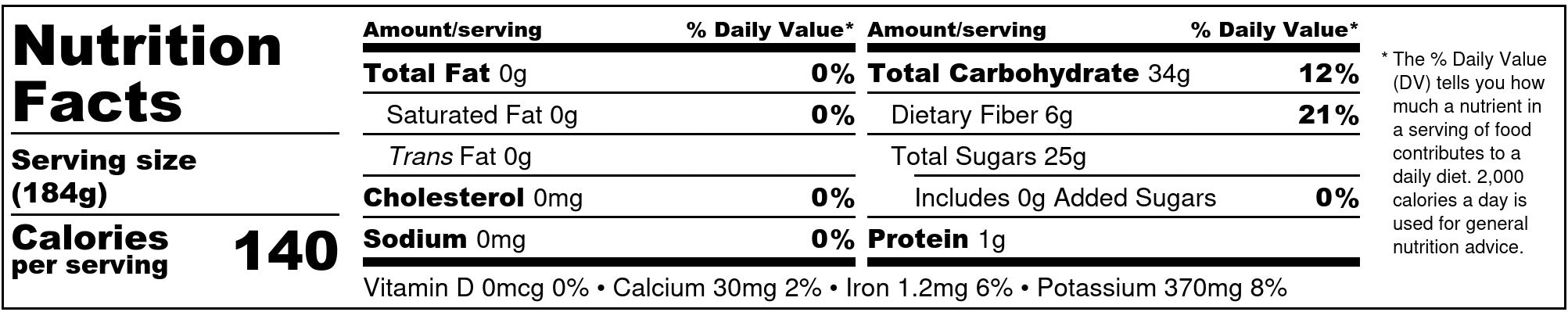 Frozen Garden That's So Razz Fruit Smoothie Nutrition Facts