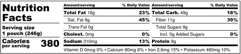 Frozen Garden Hawaiian Garden Bowl Nutrition Facts