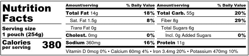 Frozen Garden Mediterranean Garden Bowl Nutrition Facts