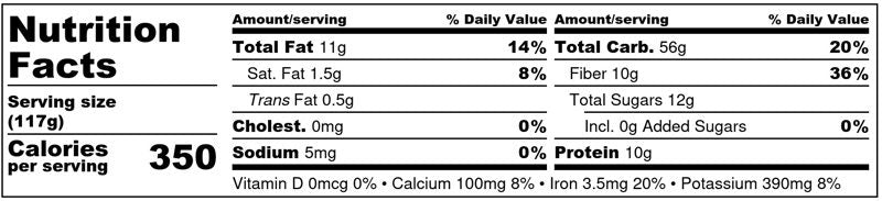 Frozen Garden Apple Walnut Overnight Oats Nutrition Facts