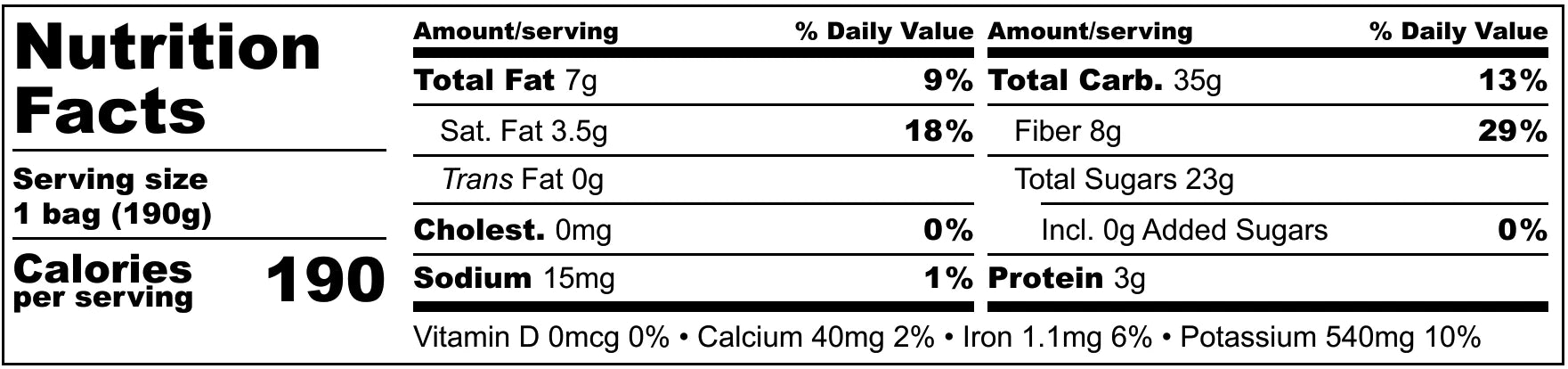 Frozen Garden Winter Citrus Fruit Smoothie Nutrition Facts