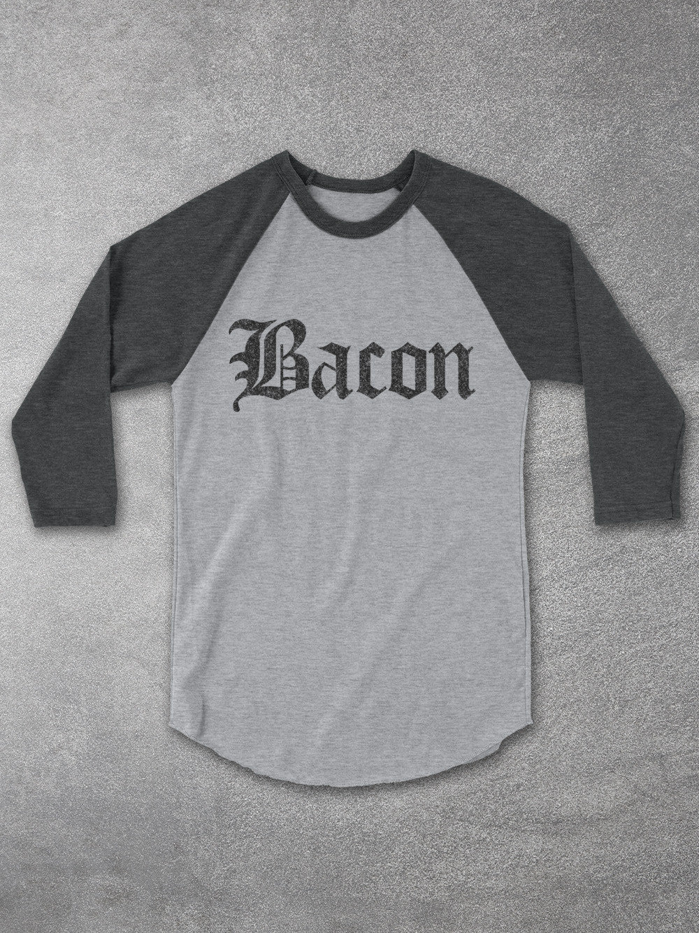 Bacon Blackletter Baseball Tee