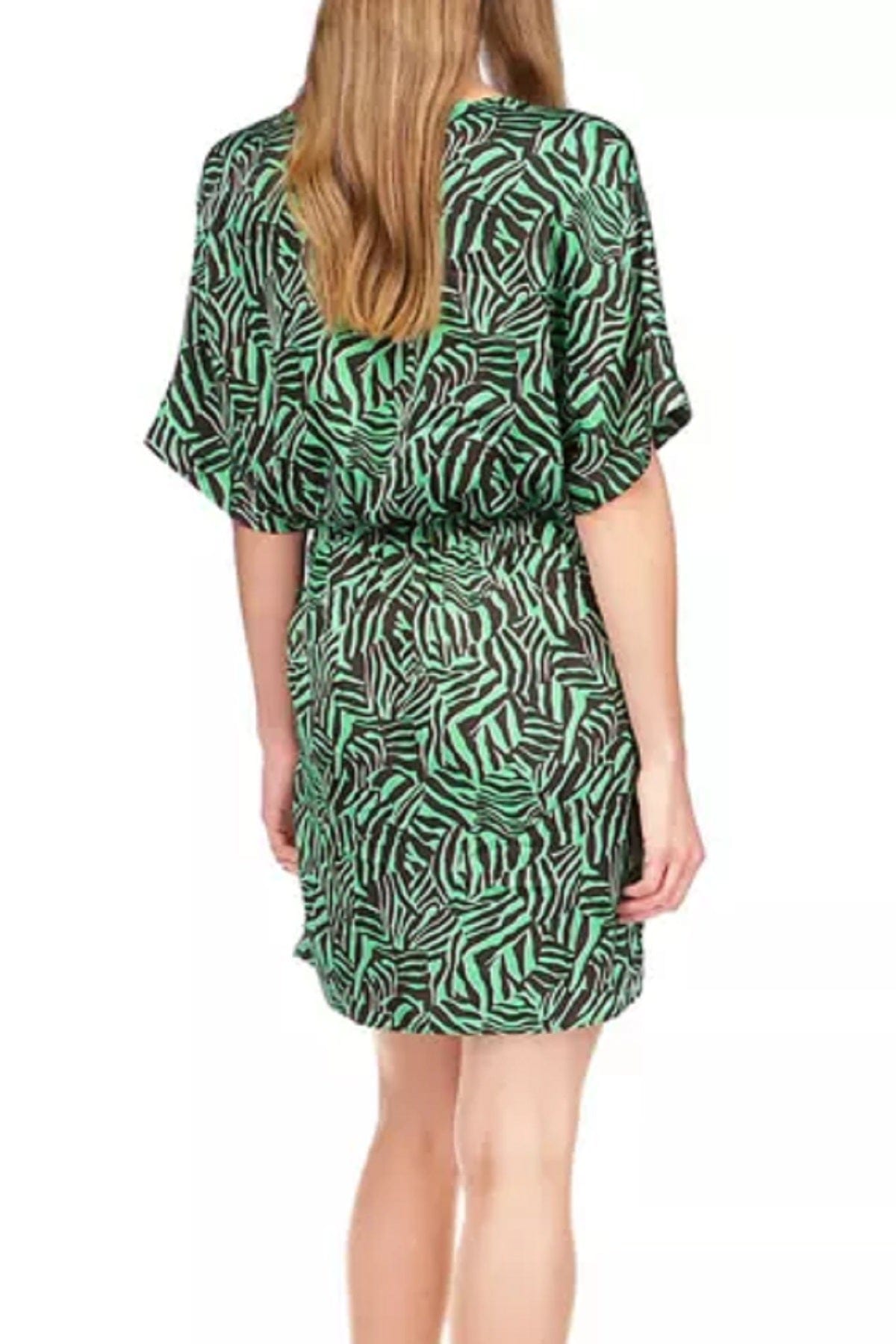 Michael Kors Zebra Tie Wrap Dress SPRING GREEN - Lolly's Fashion Lounge