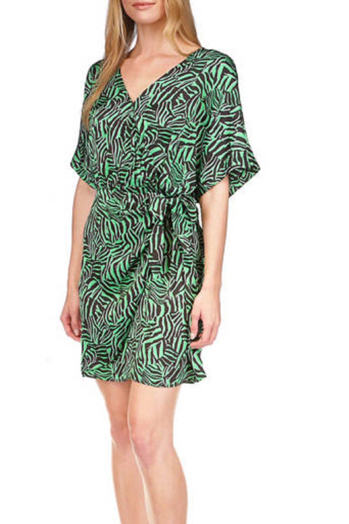 Michael Kors Zebra Tie Wrap Dress SPRING GREEN - Lolly's Fashion Lounge