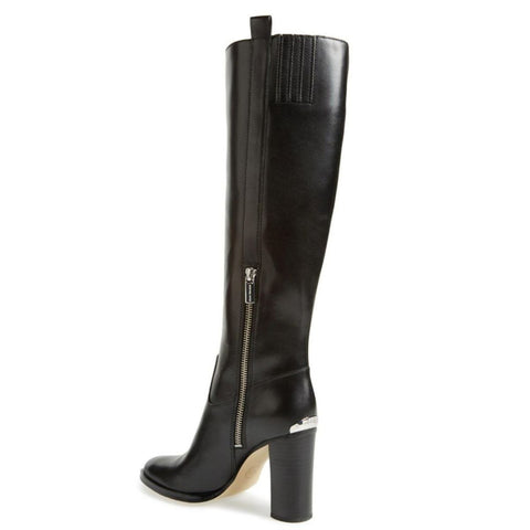 michael kors tall black leather boots