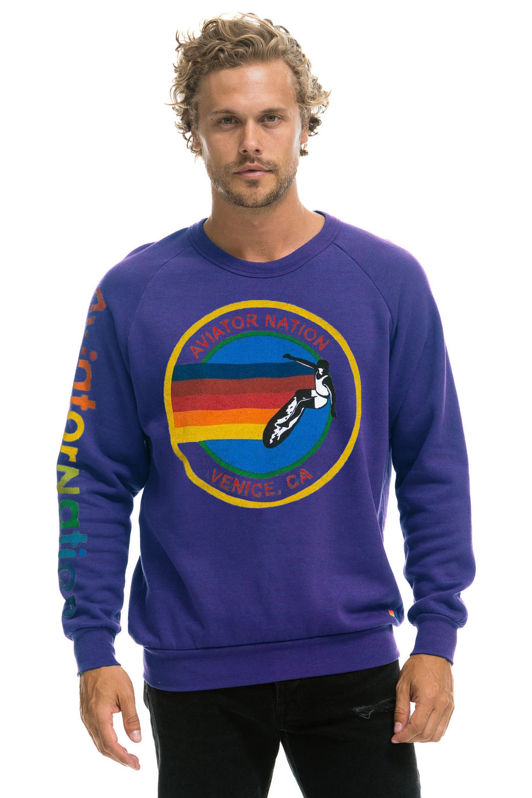 AVIATOR NATION MALIBU SWEATSHIRT PURPLE Aviator Nation