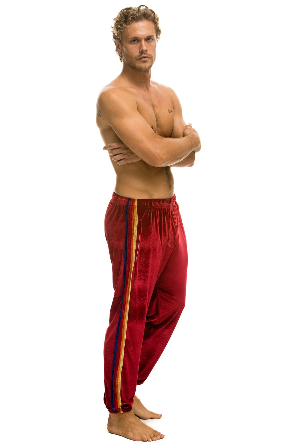 Image of CLASSIC VELVET SWEATPANTS - RED