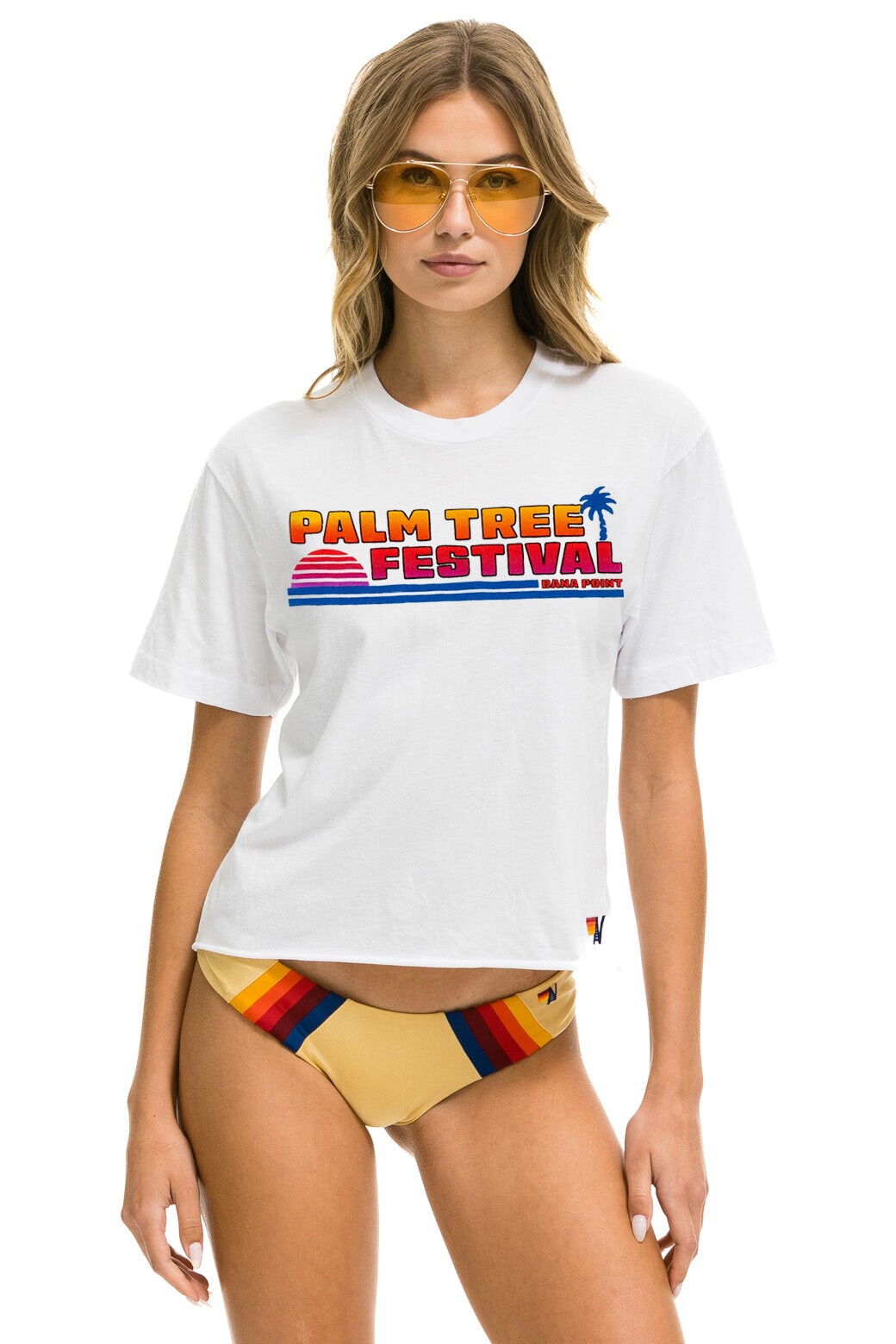 PALM TREE FESTIVAL DANA POINT 2023 BOYFRIEND TEE WHITE Aviator Nation