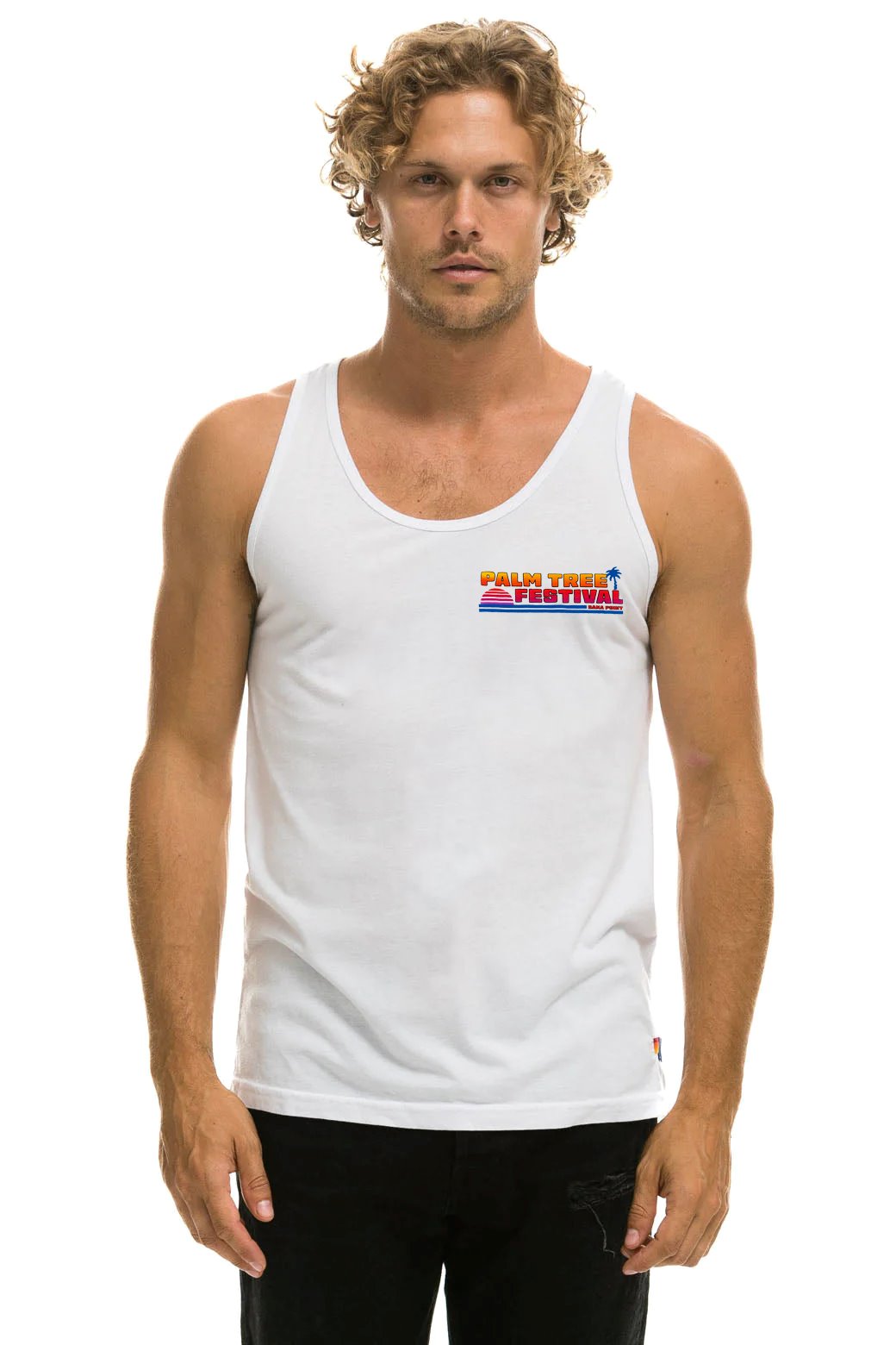 PALM TREE FESTIVAL DANA POINT 2023 TANK WHITE Aviator Nation