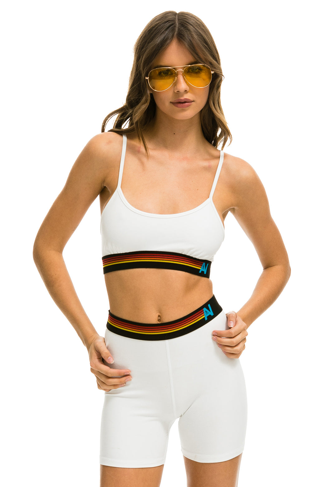 COLOR BLOCK BRALETTE SPORTS BRA - BLACK - Aviator Nation