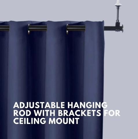 RDN adjustable hanging rod with brackets for ceiling mount