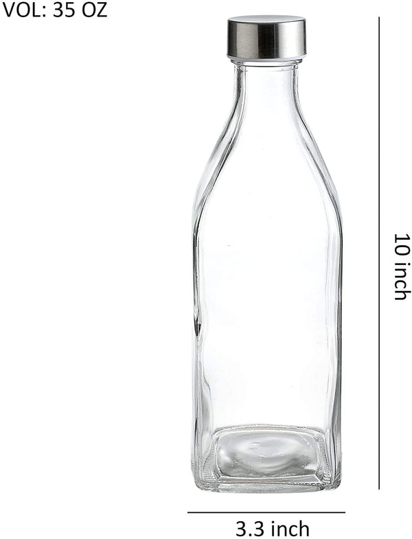 WHOLE HOUSEWARES  14 Oz Glass Milk Bottle Set of 8+Lids/Straws