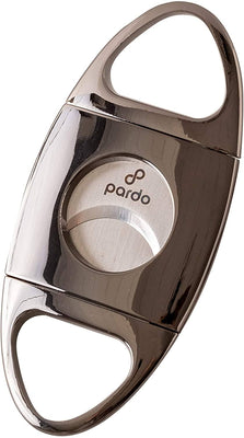 Cigar Cutter - Chrome Gun Metal, Straight Cut, Stainless Steel