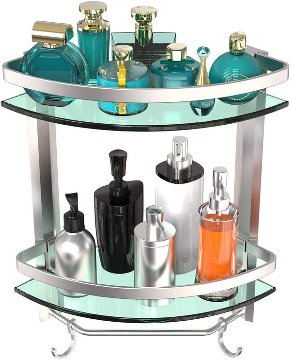 Vdomus Chrome Corner Shower Caddy - 2 Tier Organizer