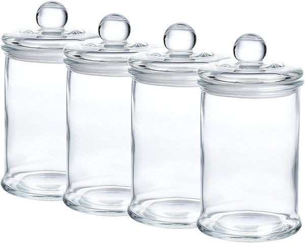Clear Apothecary Glass Jar with Lid - 5Dia x 9 1/4H