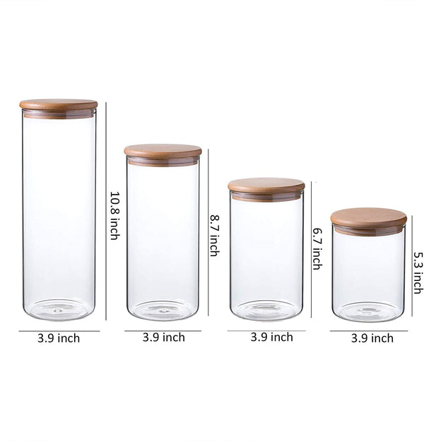 Whole Housewares Set Of 3 Glass Jar Storage Containers With Cork Lids -  60/30/15oz Capacity : Target