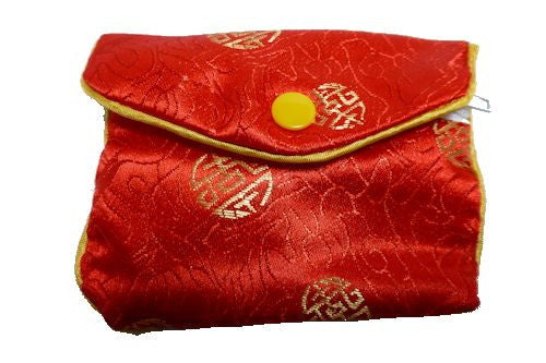 Chinese Purse - red with symbols medium