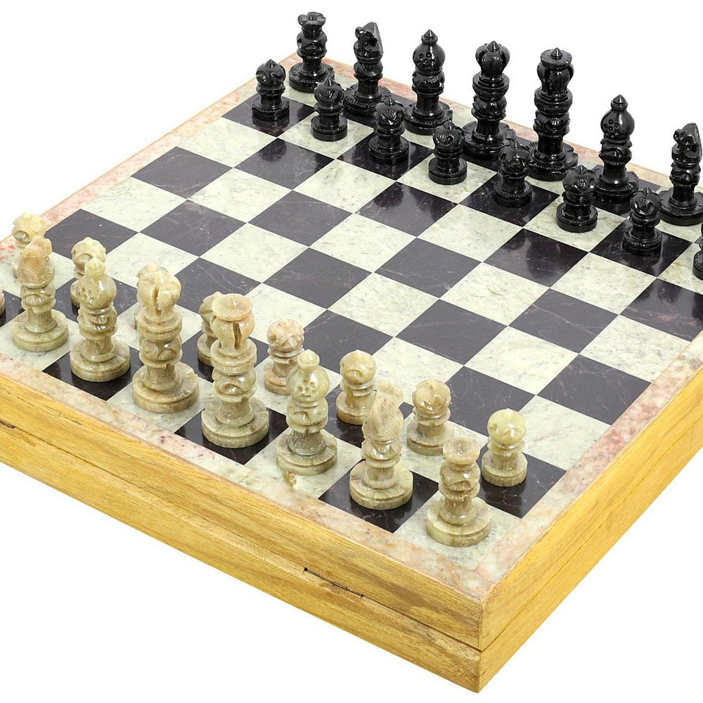 Handmade Indian Chess Set Play Chess With Soapstone Chess Pieces