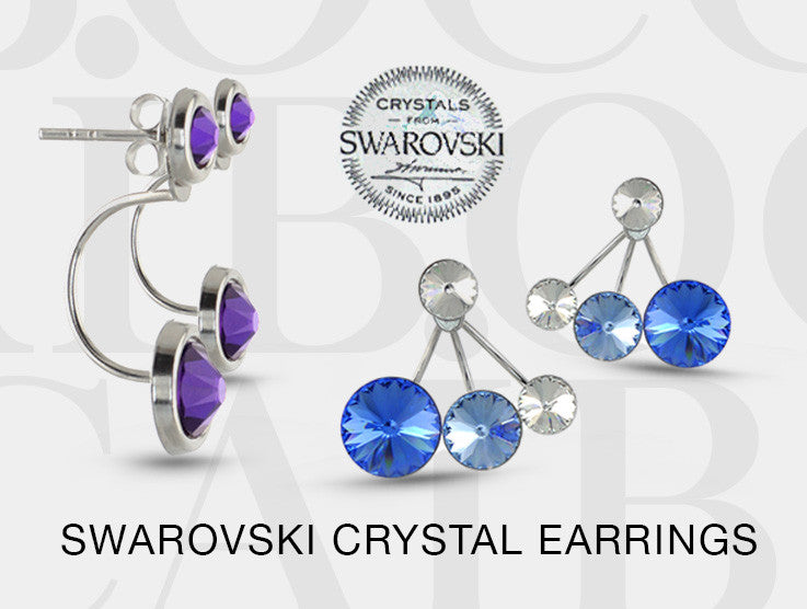 Boccai Swarovski Elements Silver Jacket Earrings