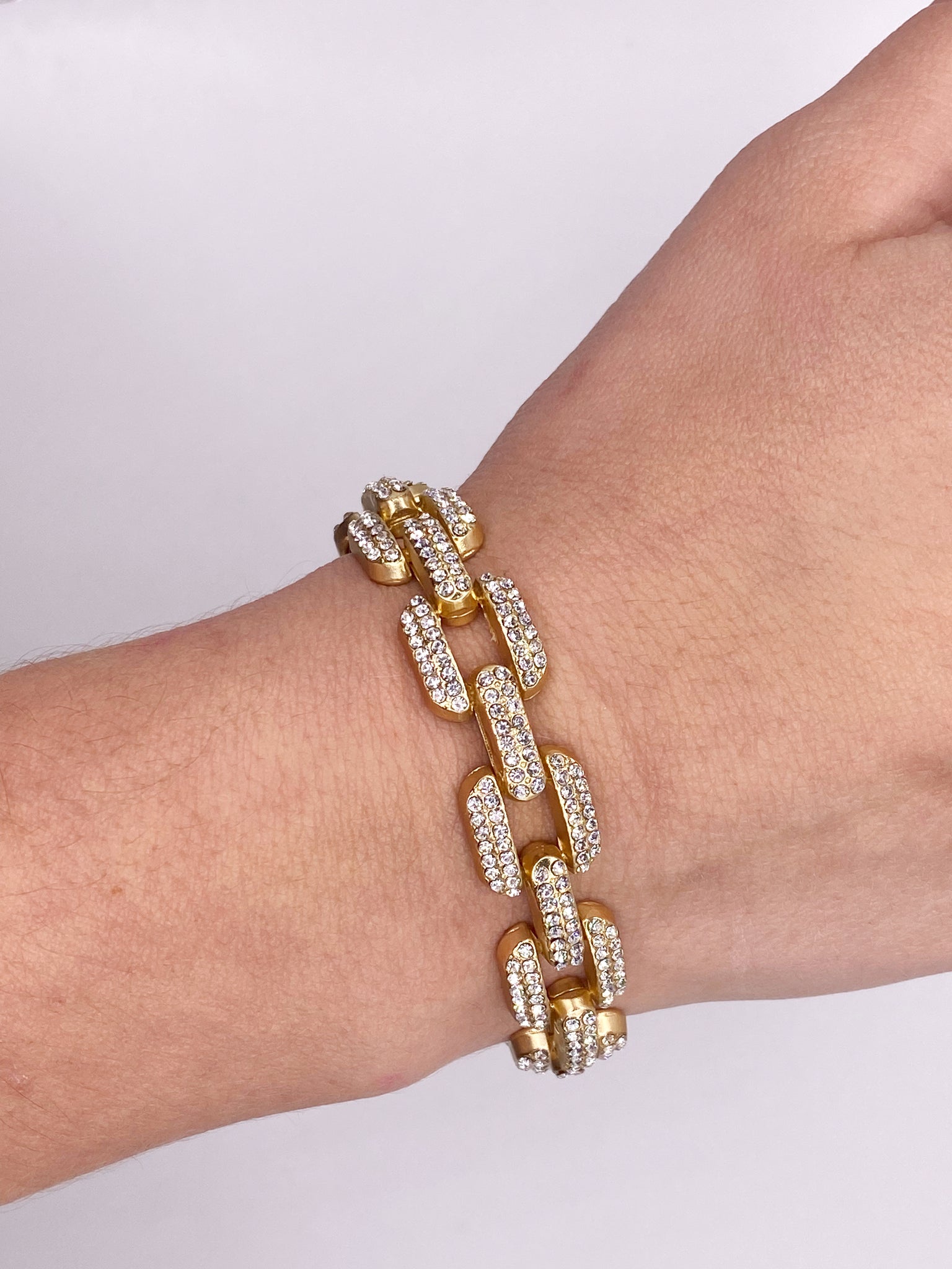 Embellished Gold Chain & Gold Bead Bracelet