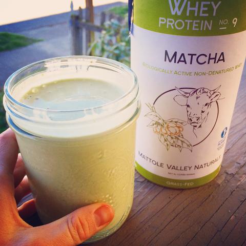 Mizuba Tea Co Matcha Mattole Valley Whey Protein. Cleanest green tea protein powder!