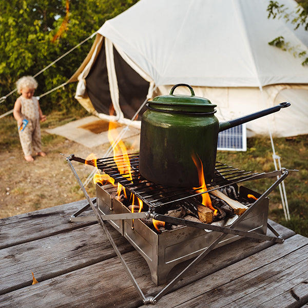 Portable campfire cooking set 
