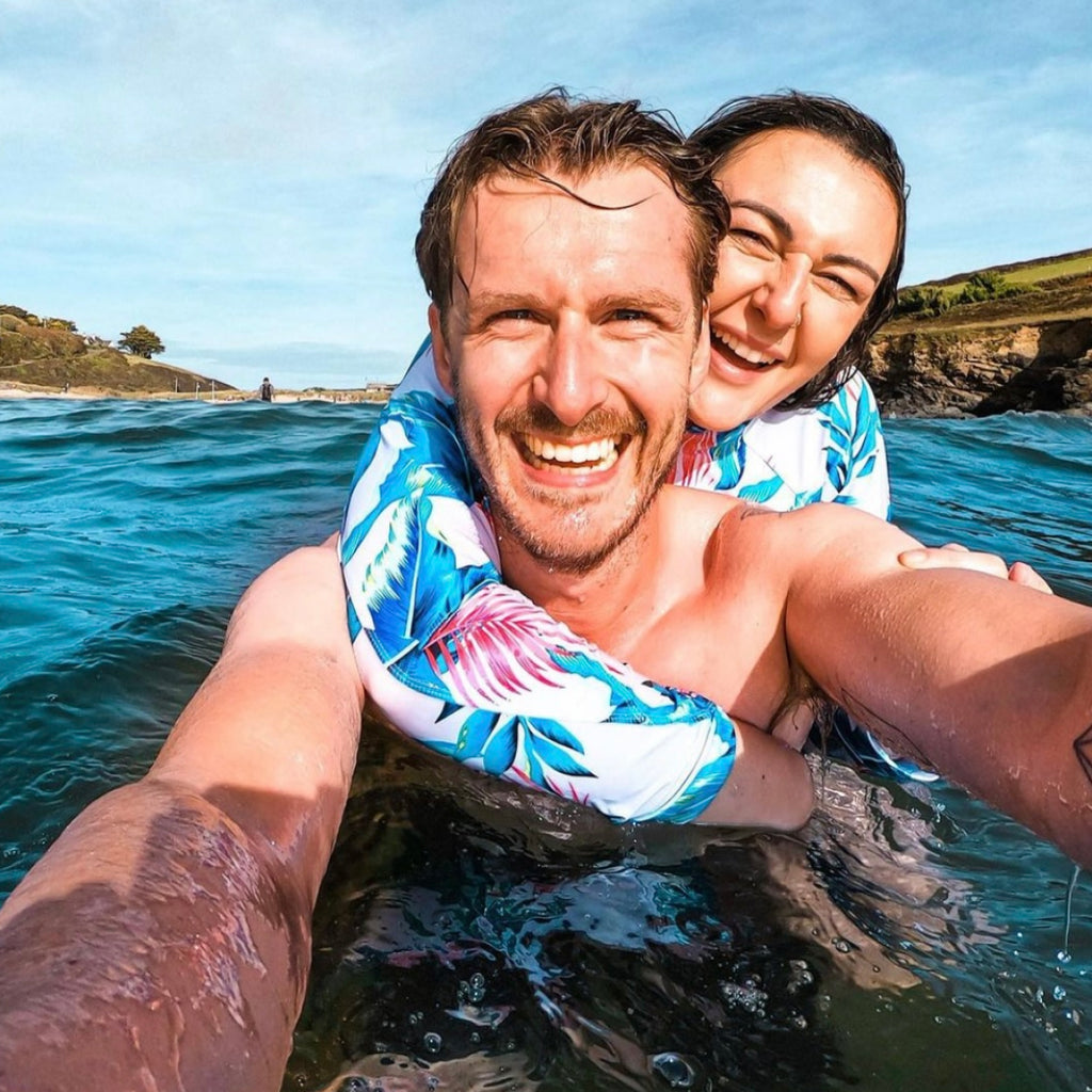 Two Clueless Backpackers swimming