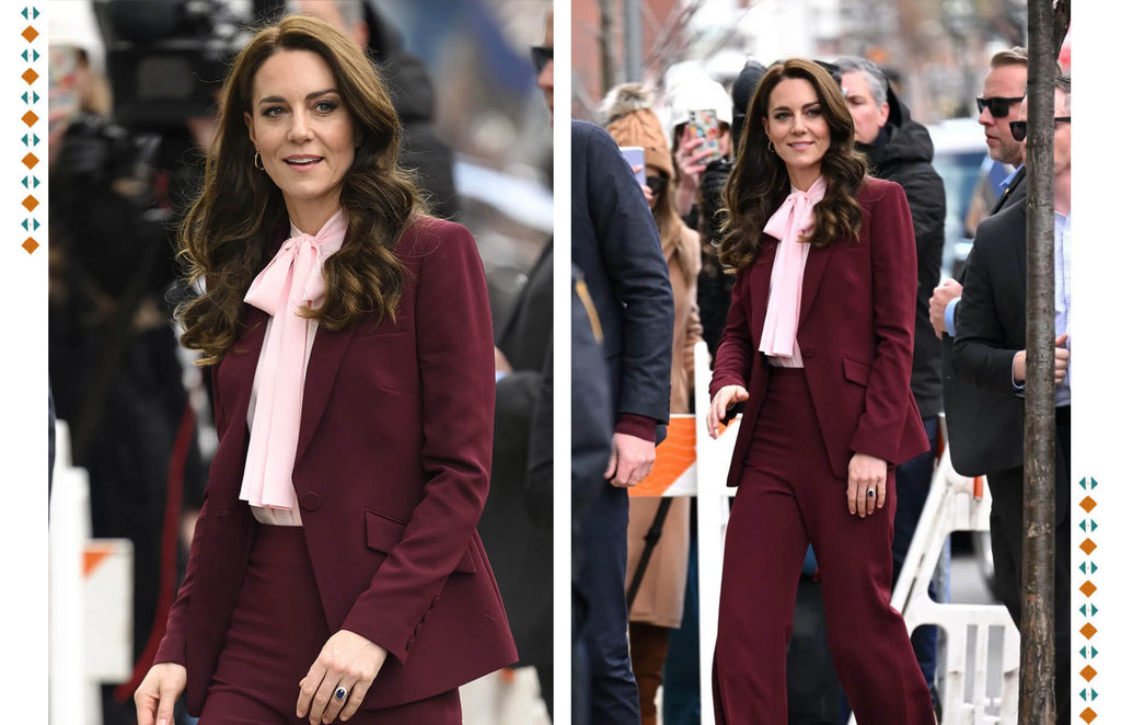 Kate Middleton  In Magenta Color Outfit