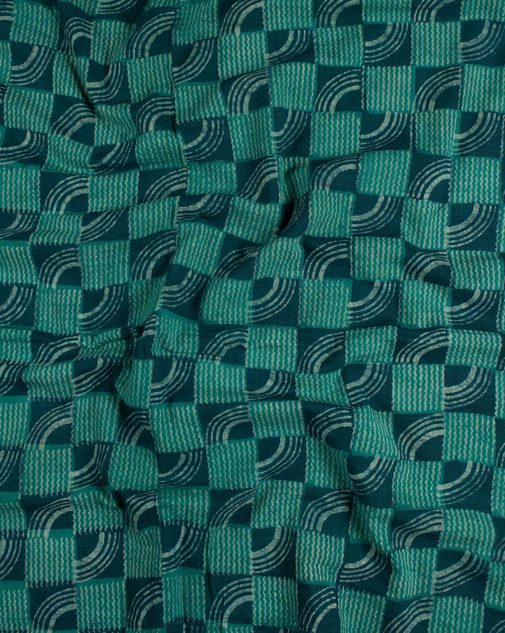 Akola Hand Block Slub Cotton Fabric - Fabriclore.com