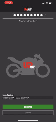 UpMap Bike Confirmation Screen