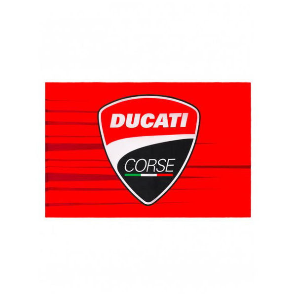 Ducati Corse Official Licensed Crest Shield Logo Flag - Red | Motomillion