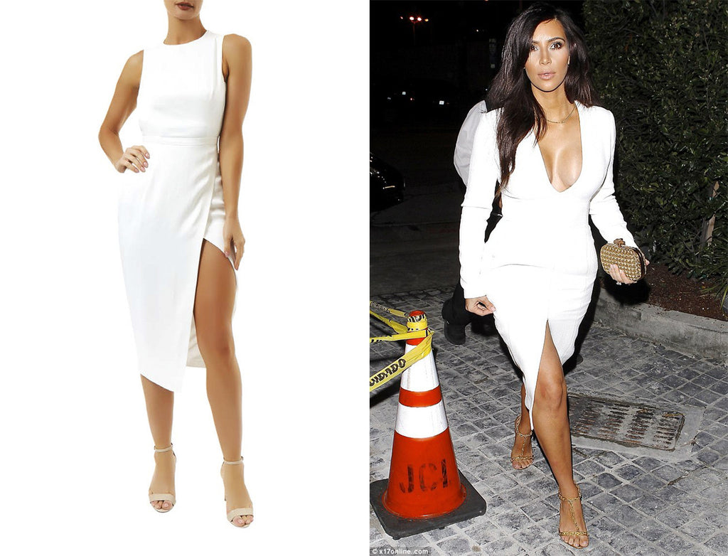 kim kardashian white shirt dress