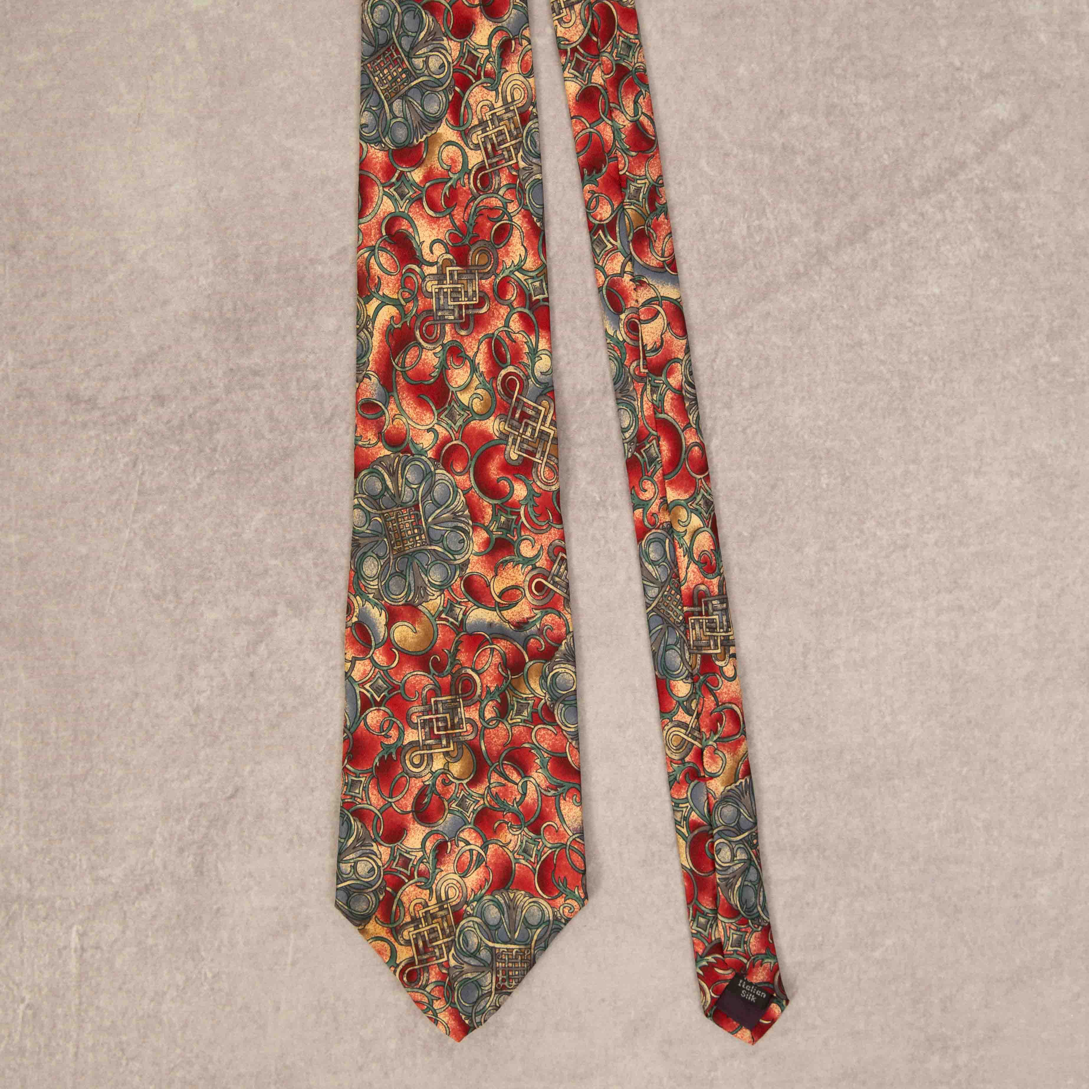 image of VINTAGE 1990S ABSTRACT PRINT SILK TIE